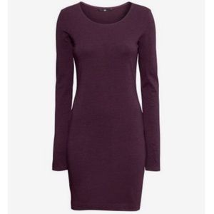 NWT H&M Dark Purple Plum Jersey Dress